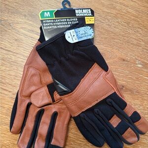 Holmes Workwear Leather Gloves - Black and Brown